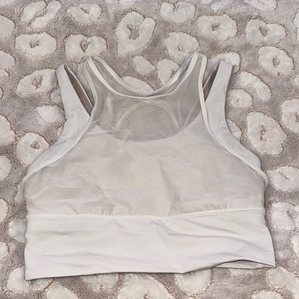 Lululemon White Mesh Sports Bra